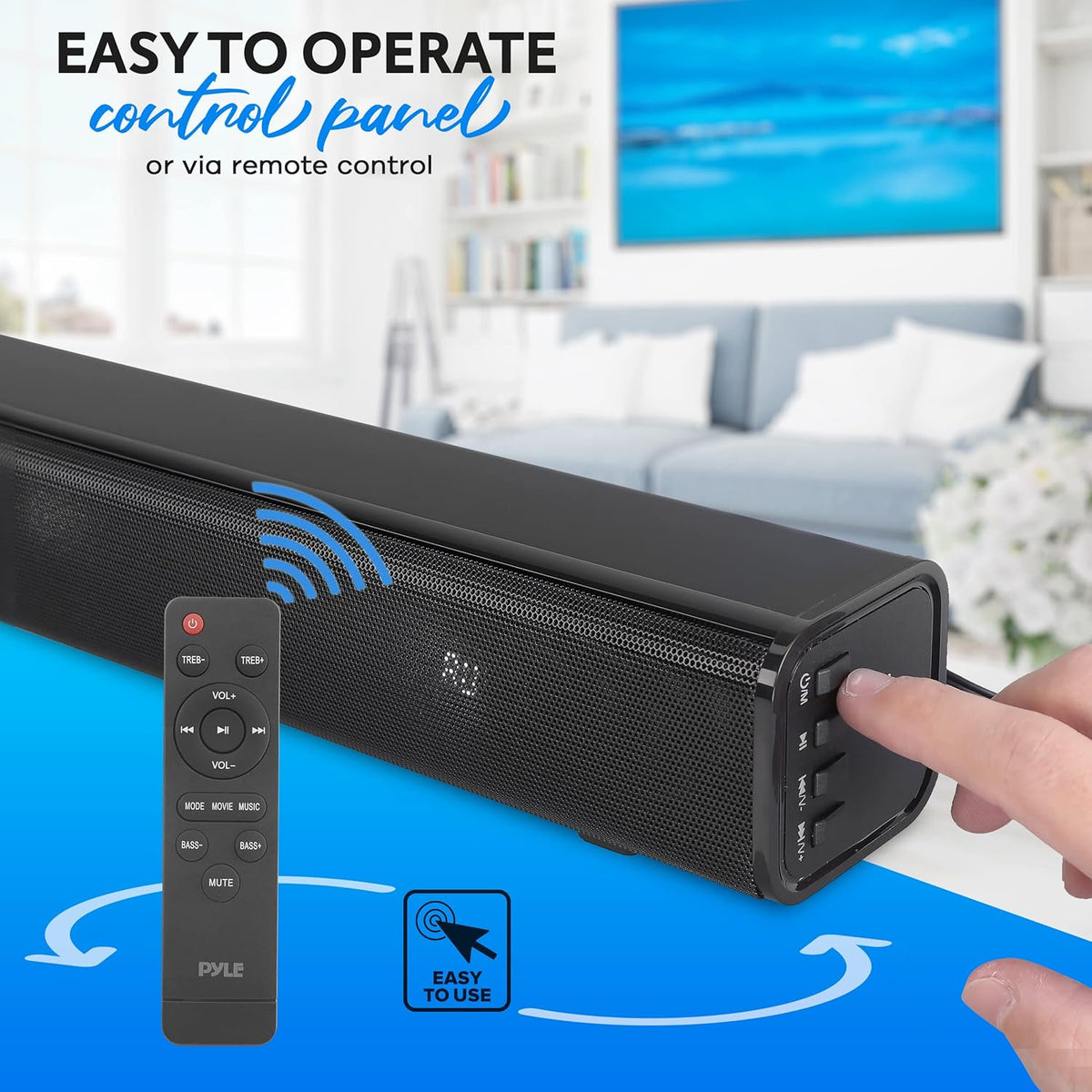 TV Speaker Soundbar with Bluetooth, Wall Mountable, 32 with Remote Control H910425
