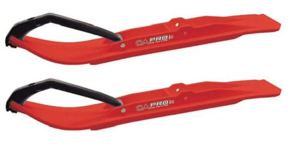 Red XT Snowmobile Skis with 6" Round Bars Complete Kit R9480