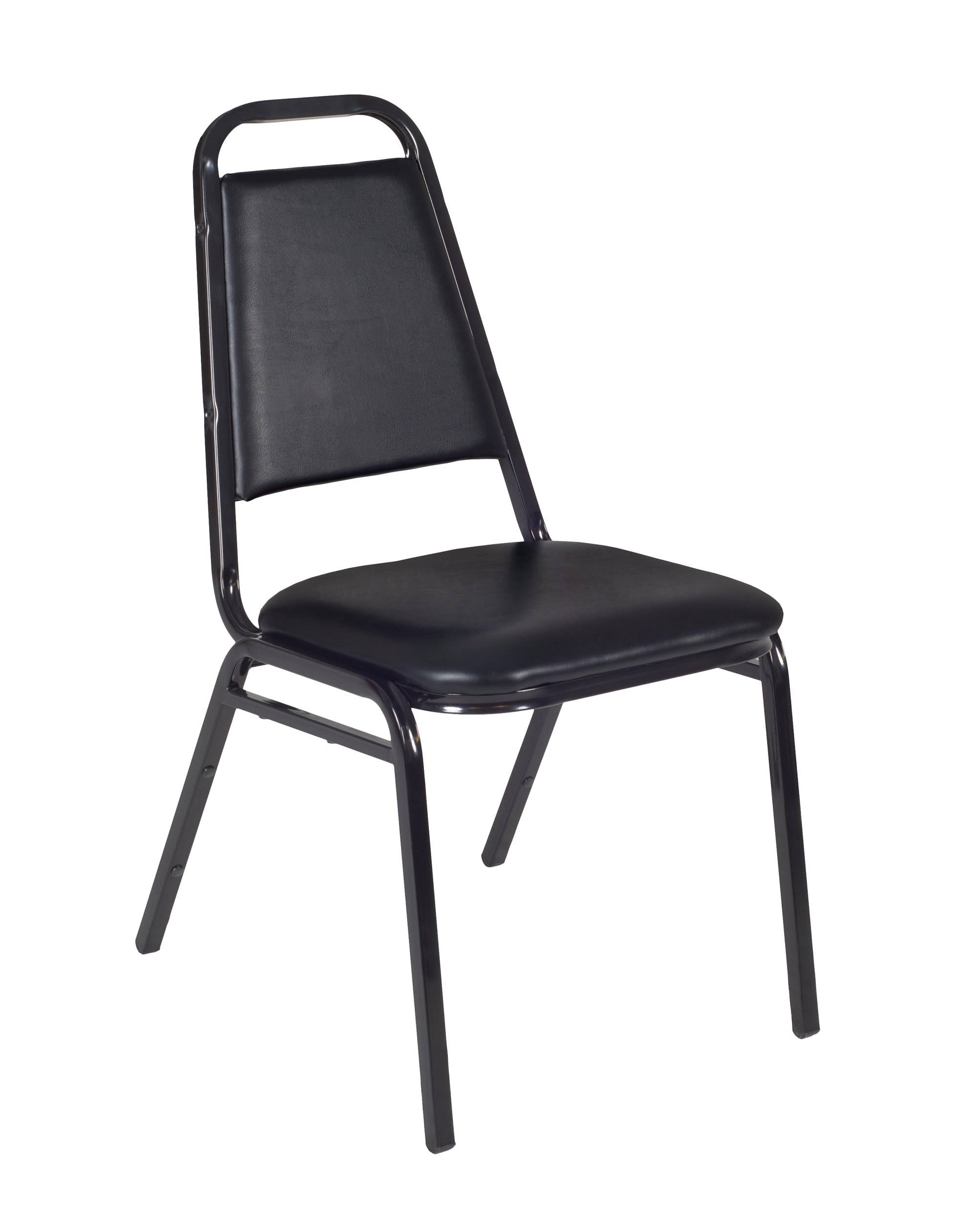 Cherry Square Breakroom Table & 4 Black Stack Chairs M938056