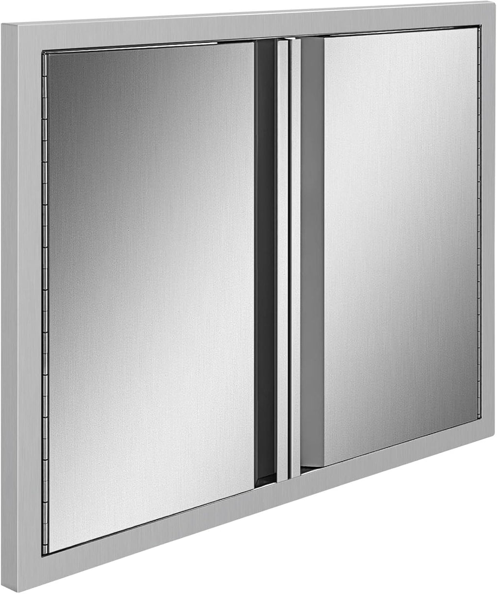 24 x 24 Inch Double BBQ Door Stainless Steel with Recessed Handle P18163