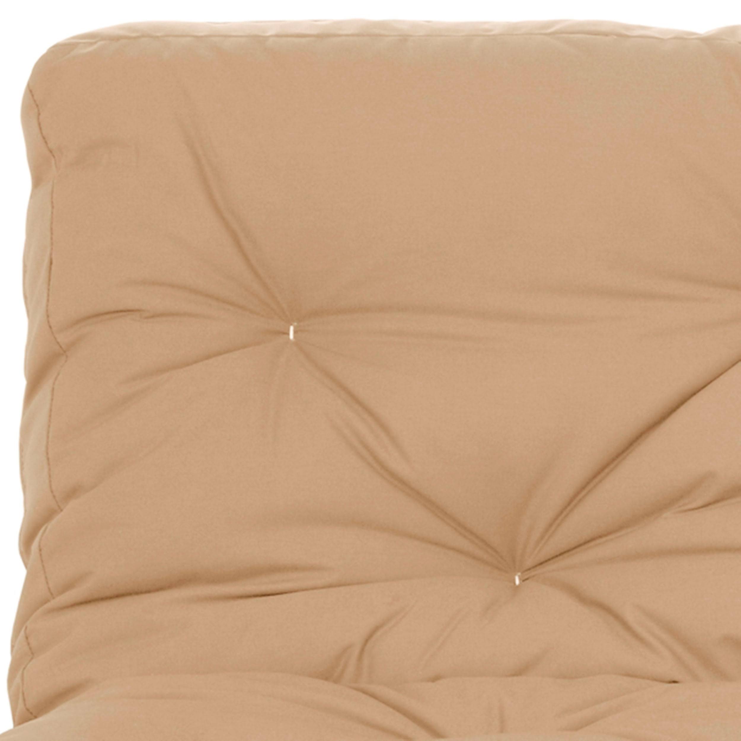 Queen Size Khaki Suede 8-Inch Latex Futon Mattress O295