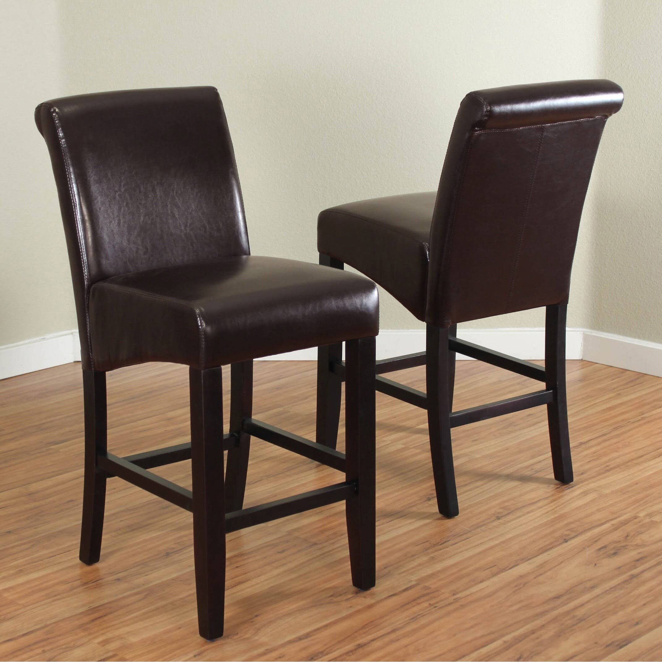 Faux Leather Counter Stools (Set of 2) Orange T26235