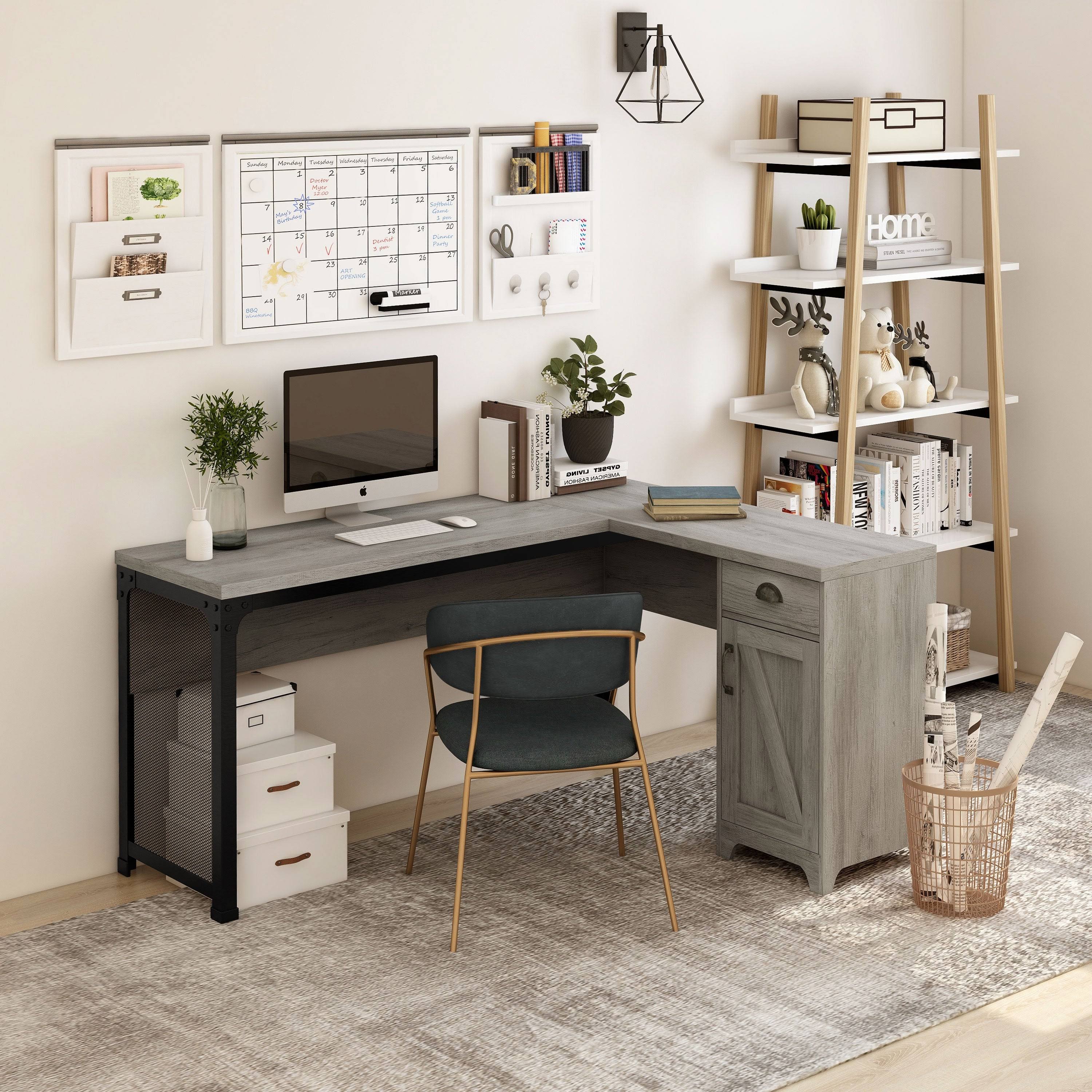 Reclaimed Oak L-Shape Desk A933