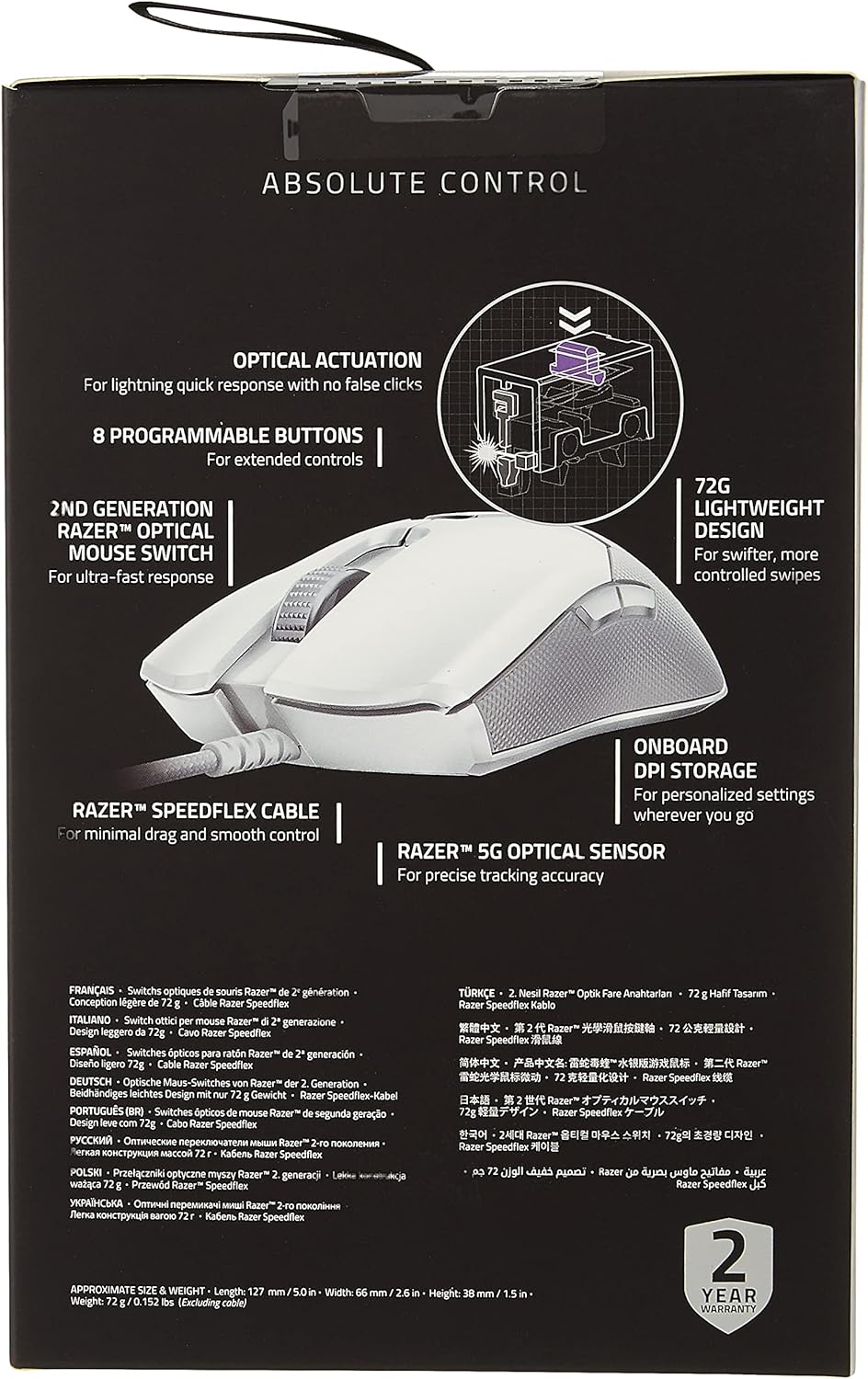 Mercury White 71g Lightweight Wired Gaming Mouse Pack of 2 D930
