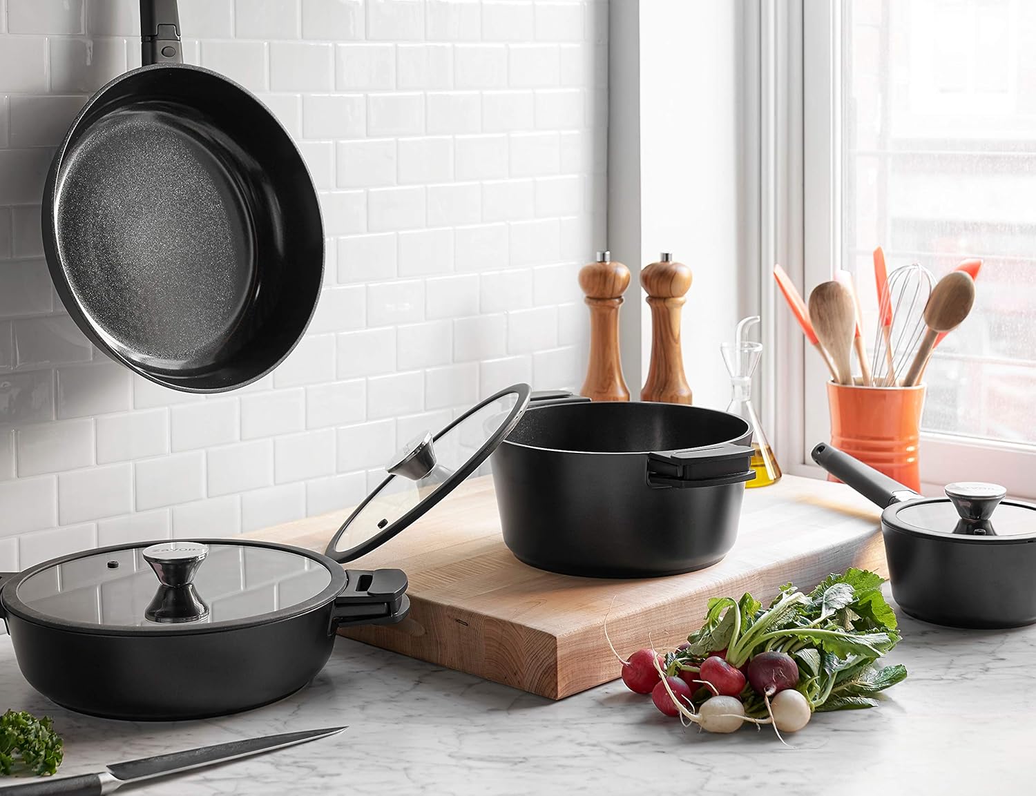 7 Piece Nonstick Ceramic Cookware Set with Detachable Handles W492