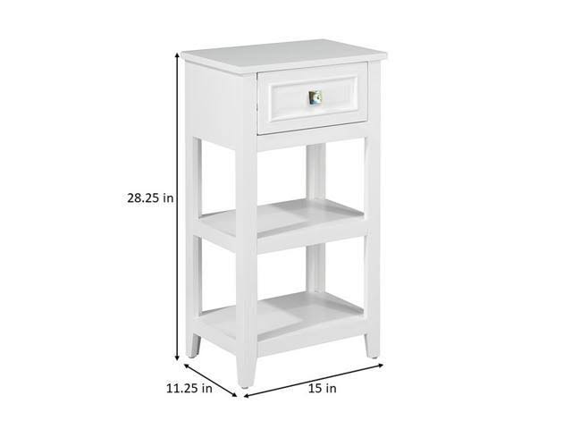 White Floor Cabinet with 1 Drawer and Shelves N182763