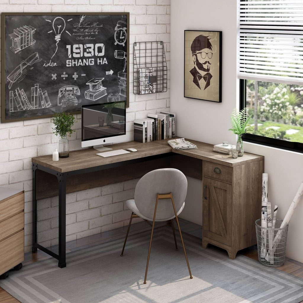 Reclaimed Oak L-Shape Desk A933