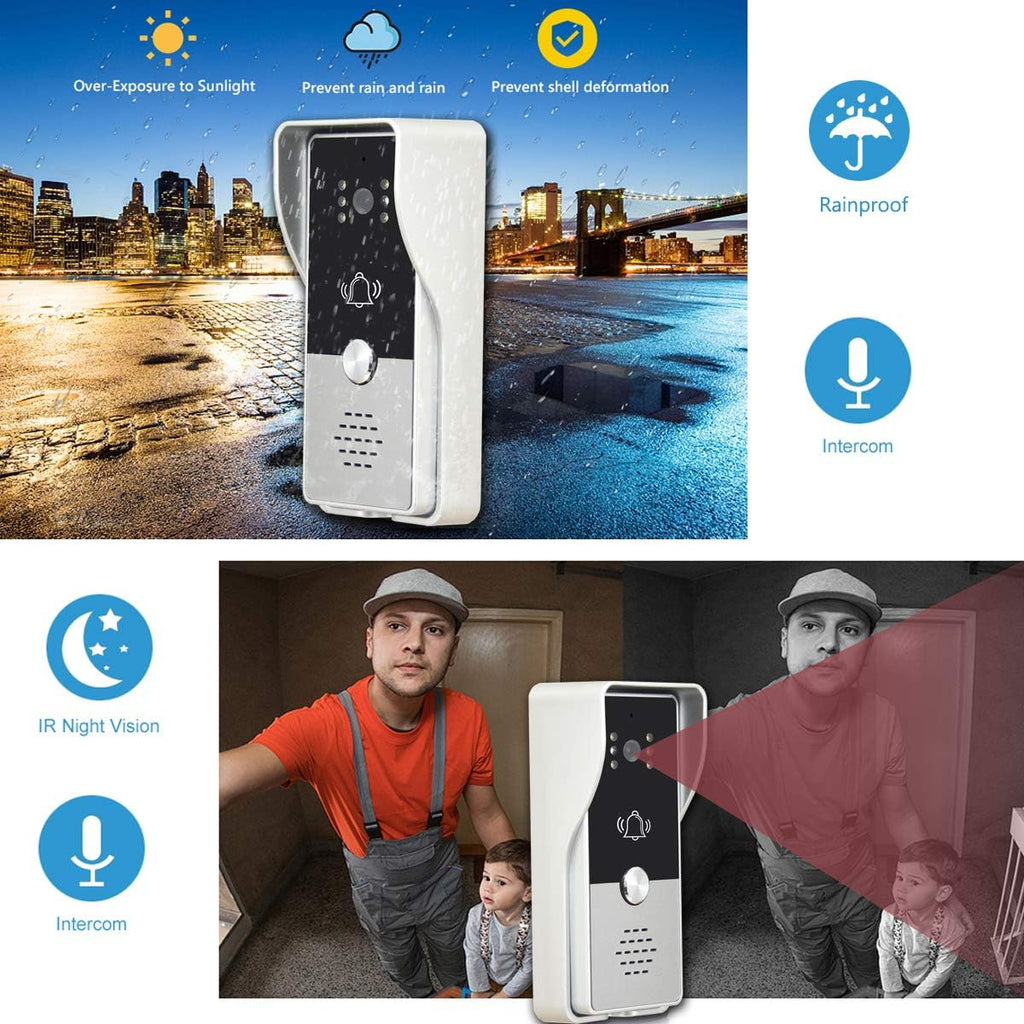 7 Inches Aluminum Alloy Panel Wired Video Door Phone Kits R309