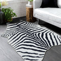 Black and White Zebra Print Area Rug B196
