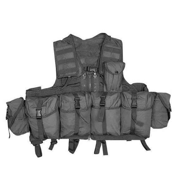 Black 8 Pouch Molle Tactical Vest P255011