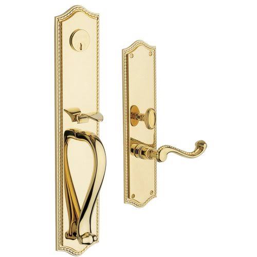 Satin Brass Single Cylinder Mortise Handleset Trim Set L3922