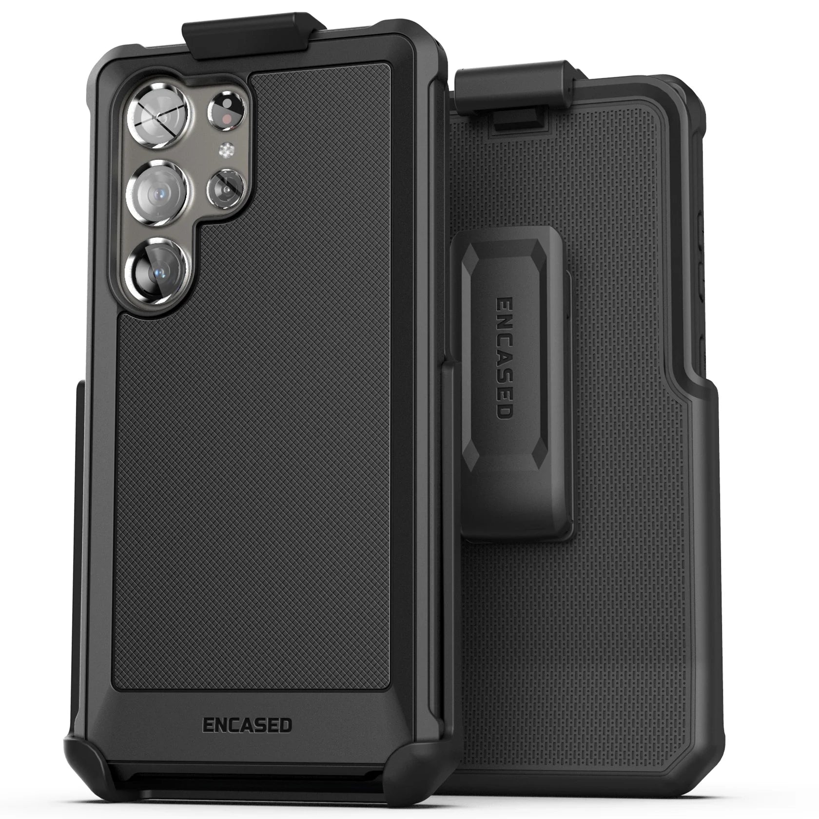 Falcon Belt Case with Holster Clip and Tempered Glass Screen Protector (Black) A634