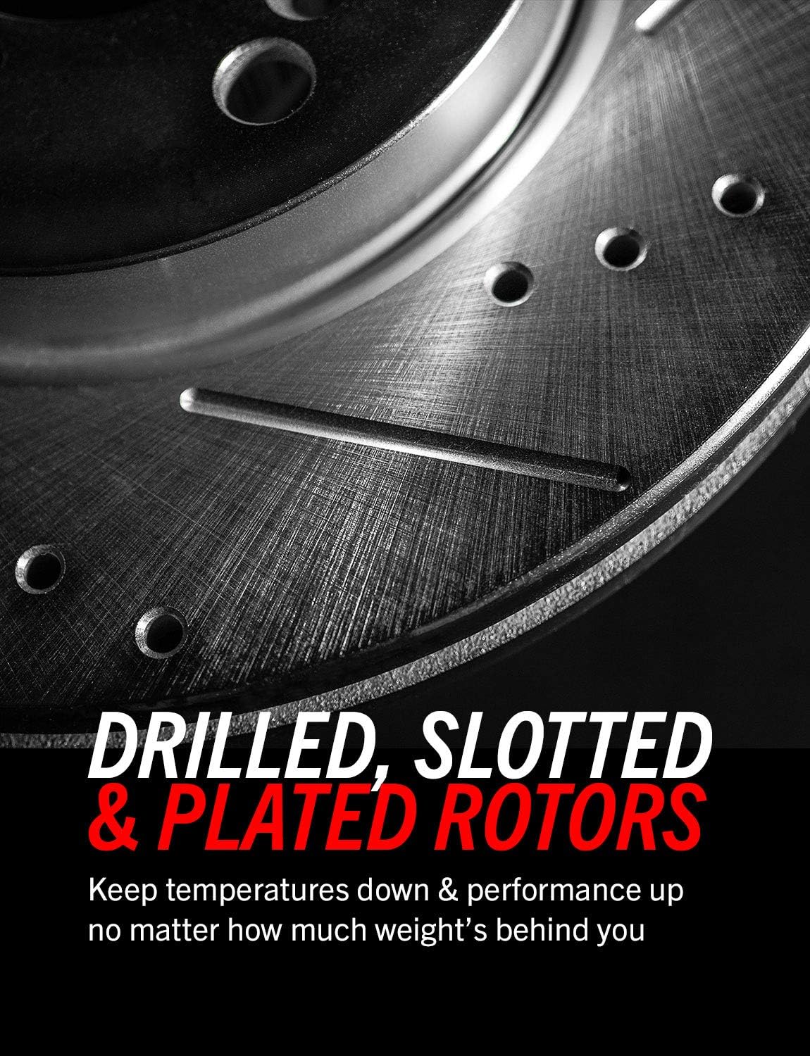 Front and Rear Carbon Fiber Ceramic Brake Kit with Drilled Slotted Rotors P89903