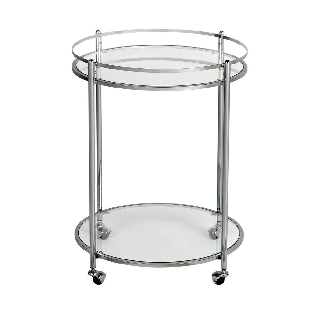 24x22 Round Cart Chrome Clear Glass B9383