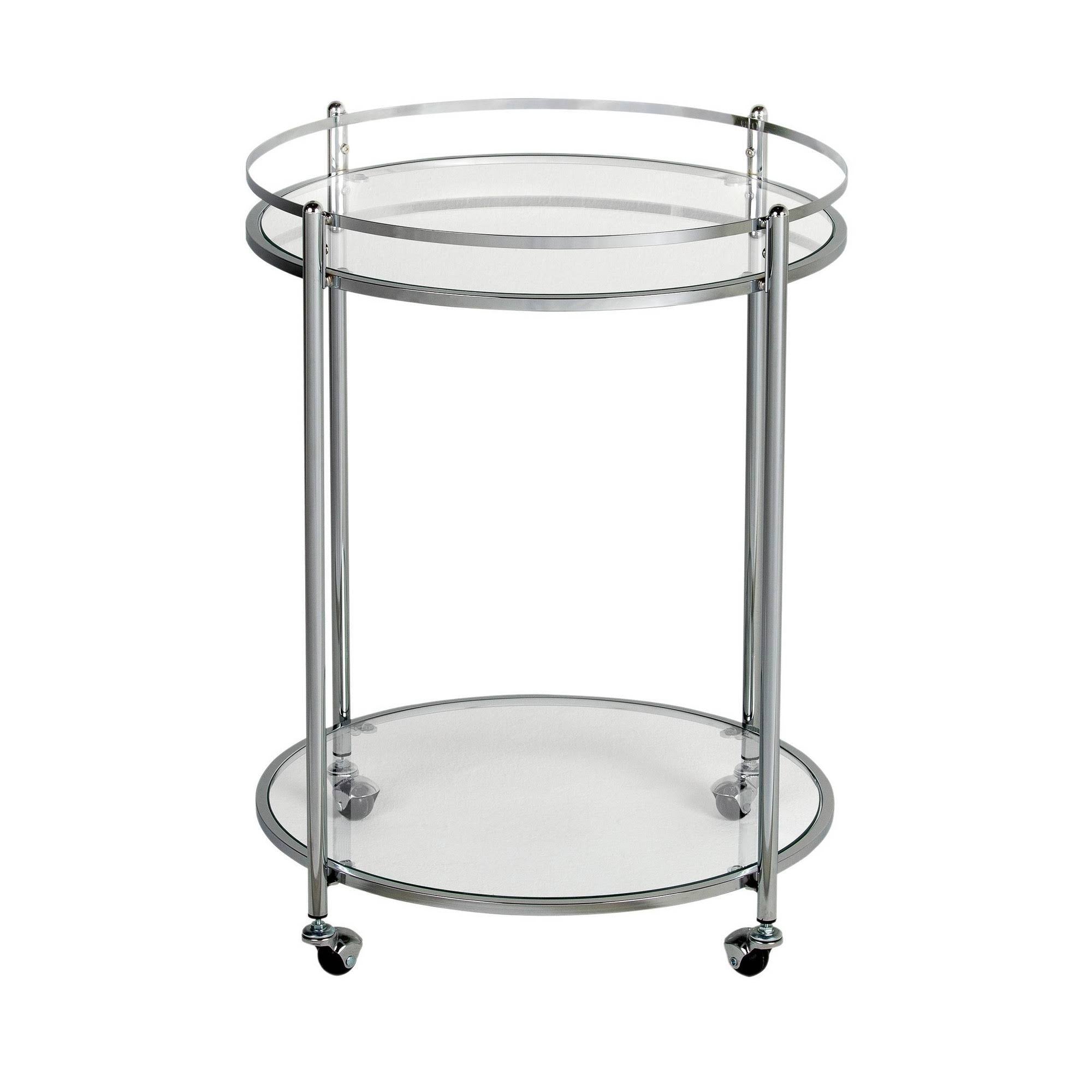 24x22 Round Cart Chrome Clear Glass B9383