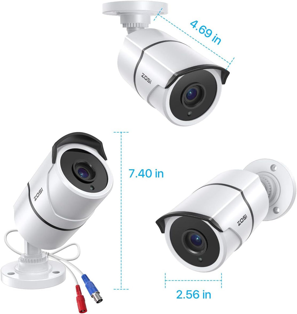 4PACK 1080P HD TVI Security Cameras 120ft Night Vision Waterproof Camera O5400