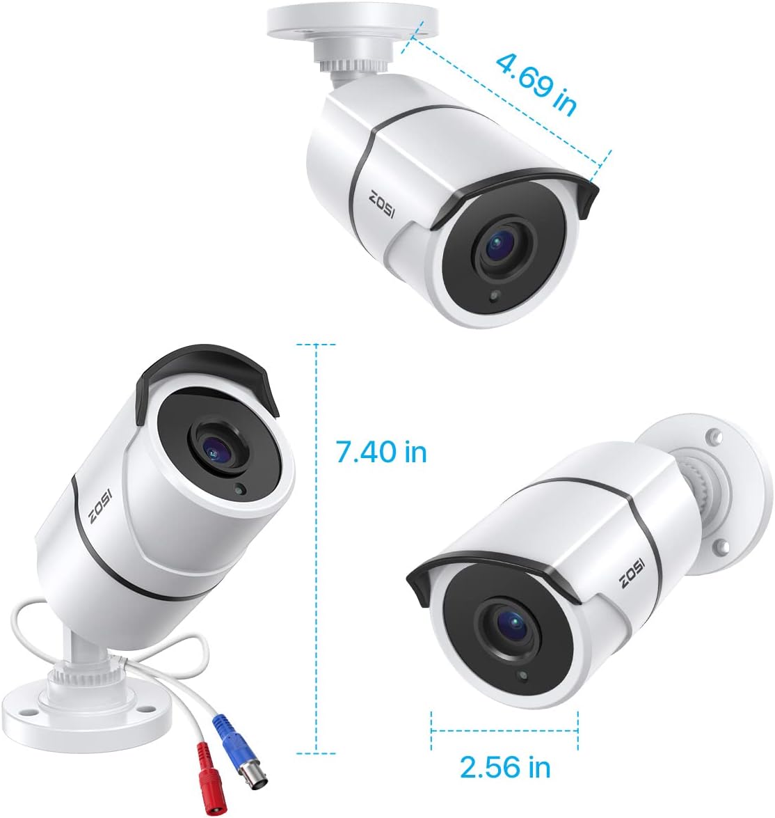 4PACK 1080P HD TVI Security Cameras 120ft Night Vision Waterproof Camera O5400