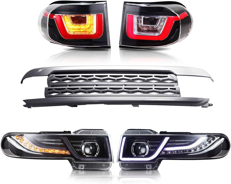 LED Halo Projector Headlights with Grille and Tail Light for Toyota FJ Cruiser Q1937