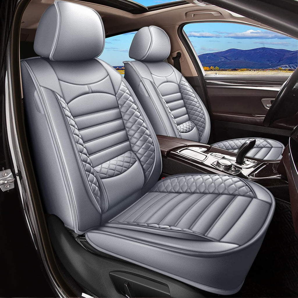 Black Faux Leather Car Seat Covers Full Set 5 Seats Waterproof N9414