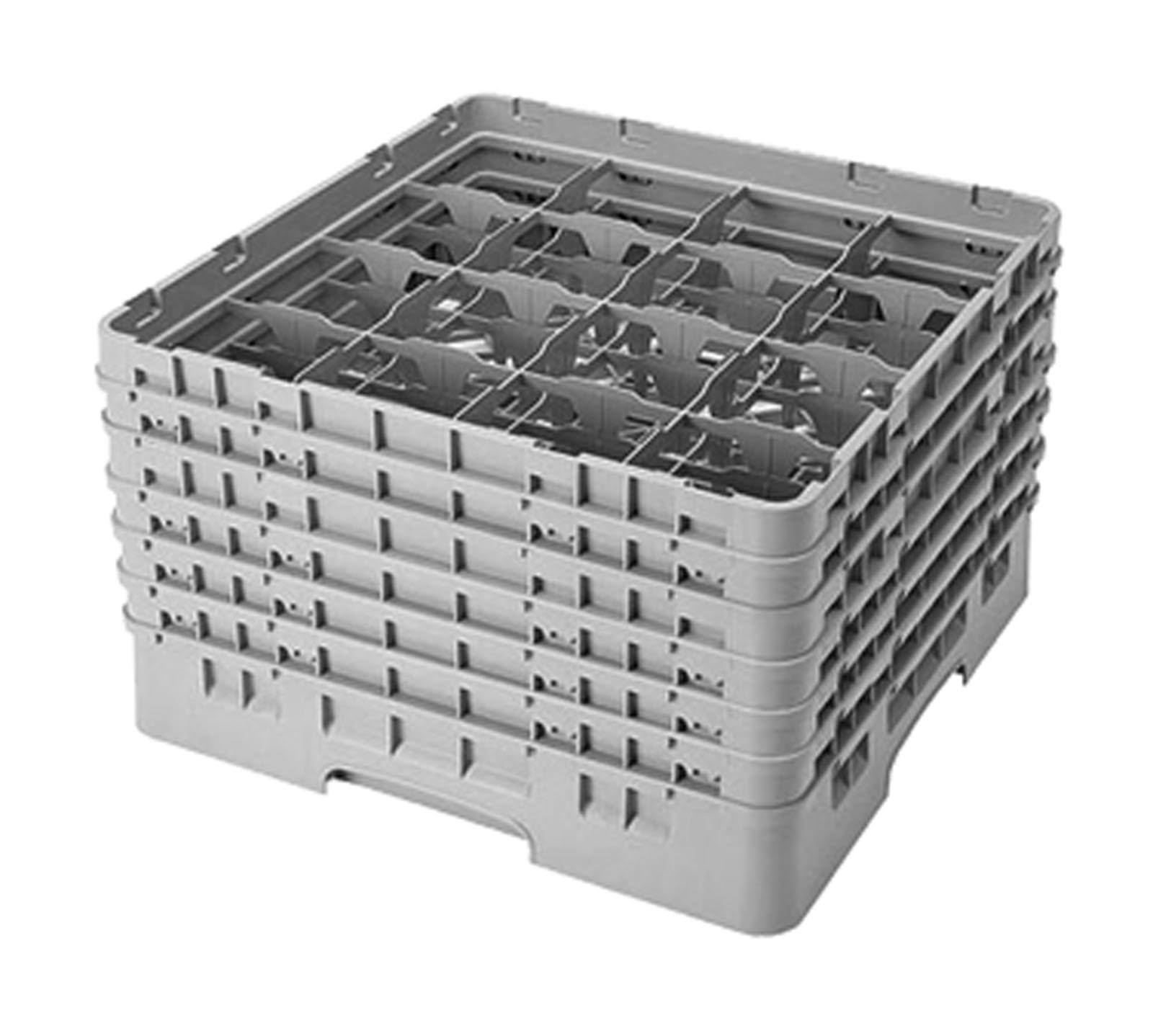 Black 16 Compartment Full Size Glass Rack U447
