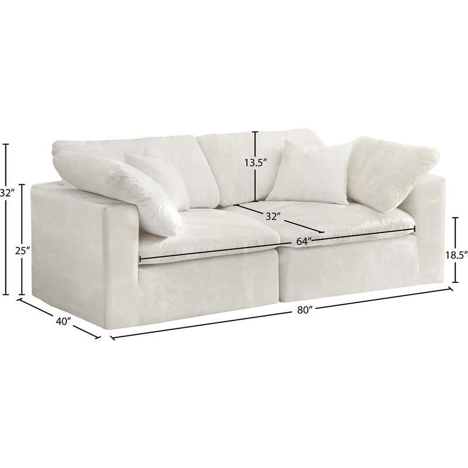 Cream Velvet Modular 2 Piece Loveseat O855722