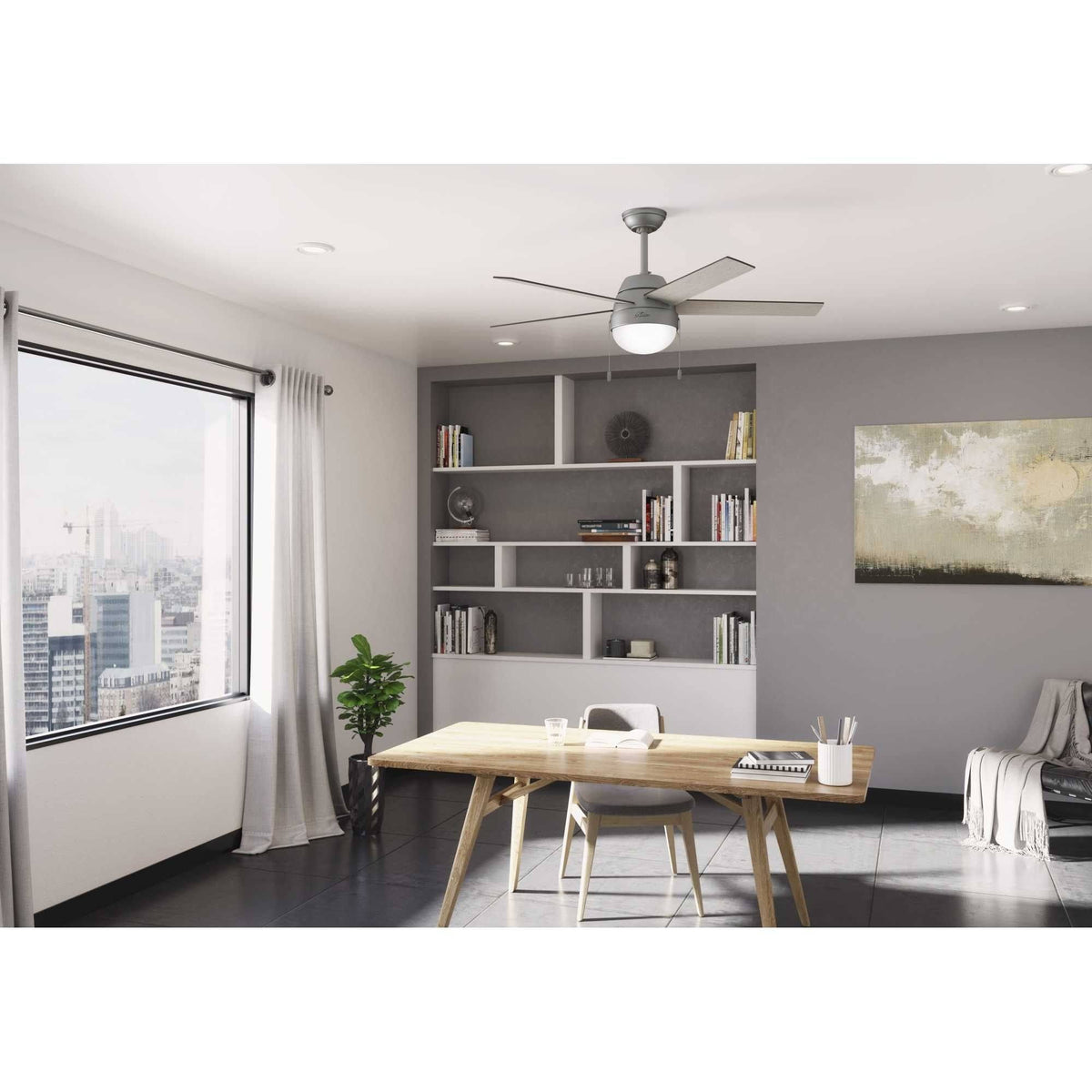Matte Silver LED Ceiling Fan Z348