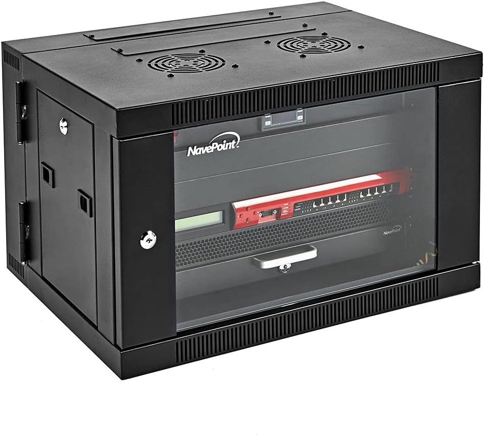 9U Wall-Mount Network Cabinet Enclosure with Glass Front Door D3887