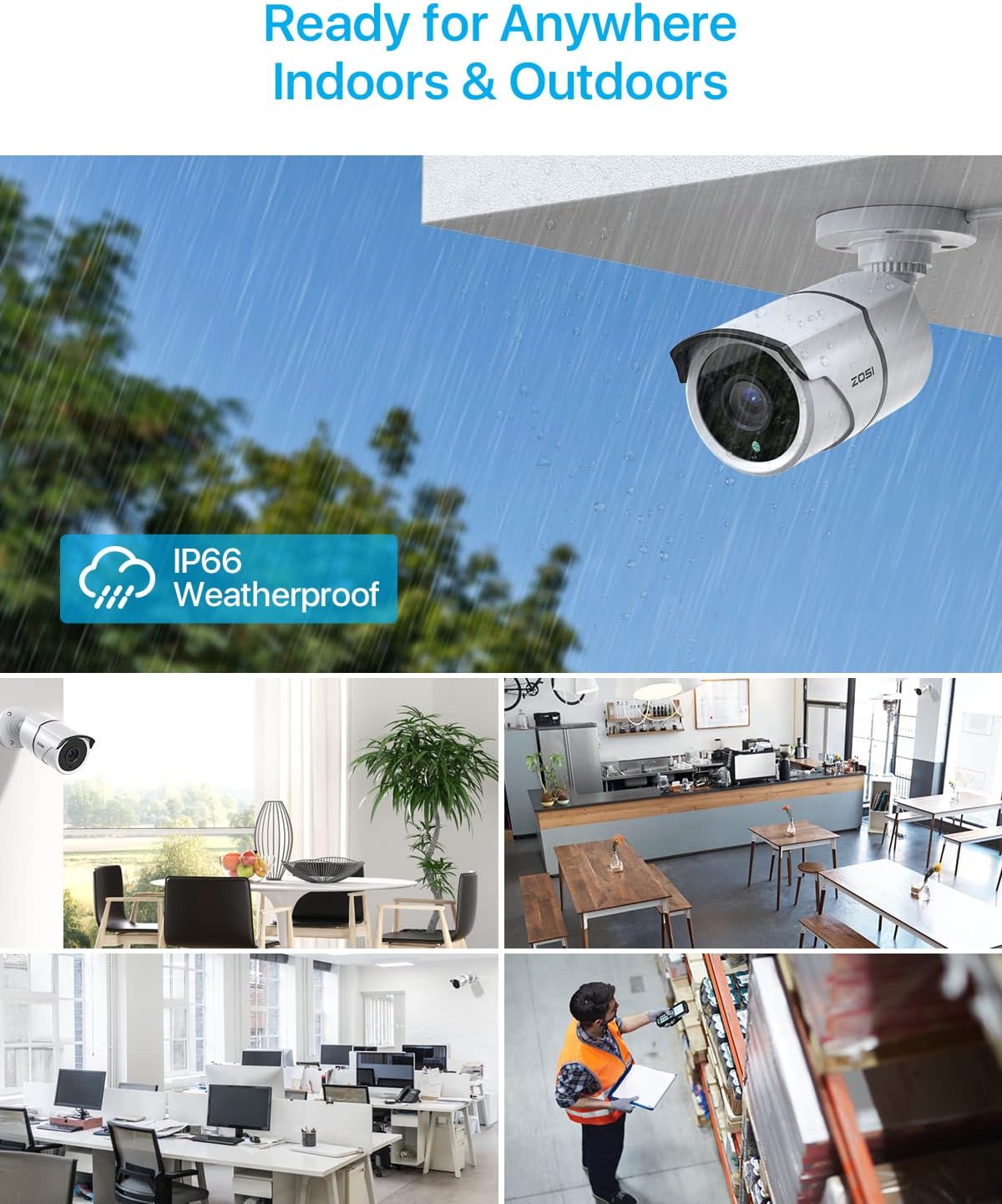 4PACK 1080P HD TVI Security Cameras 120ft Night Vision Waterproof Camera O5400