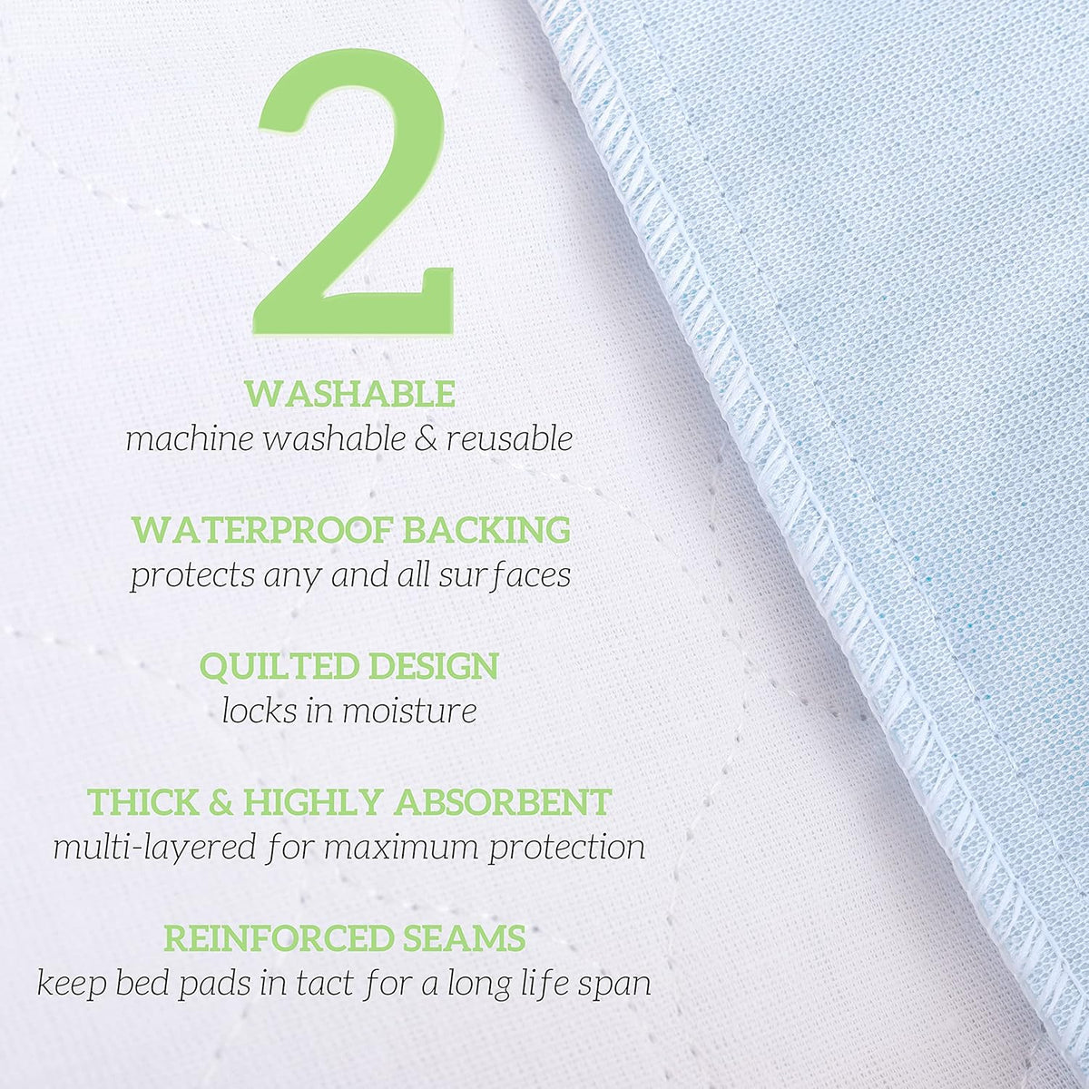 Washable Large Bed Pads, Pack of 6, 34 x 36 U44191