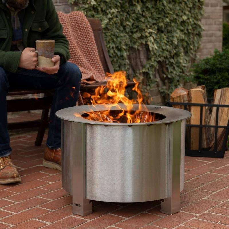 Stainless Steel Smokeless Fire Pit with SearPlate Rim Y465