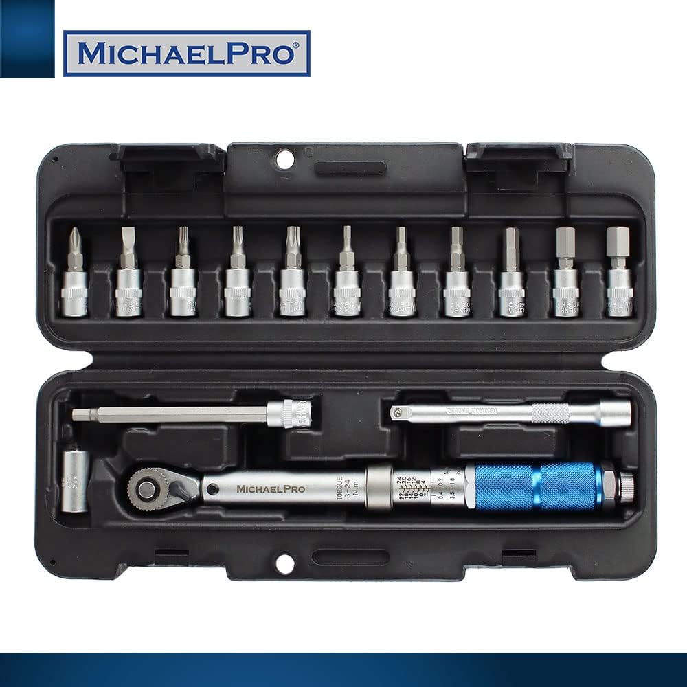 1/4-inch Drive Click Torque Wrench Set with Bits and Extension Bars Y50555