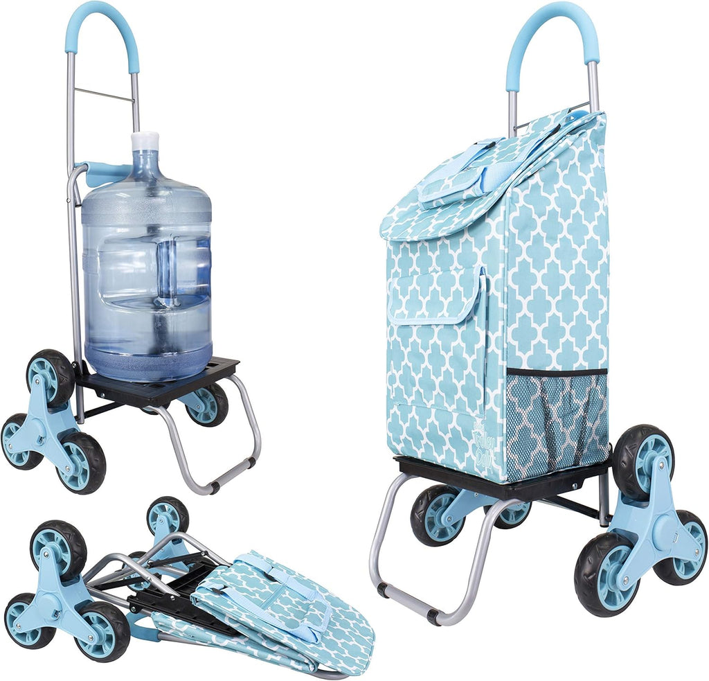 Blue 3 Wheels Folding Grocery Cart T450913