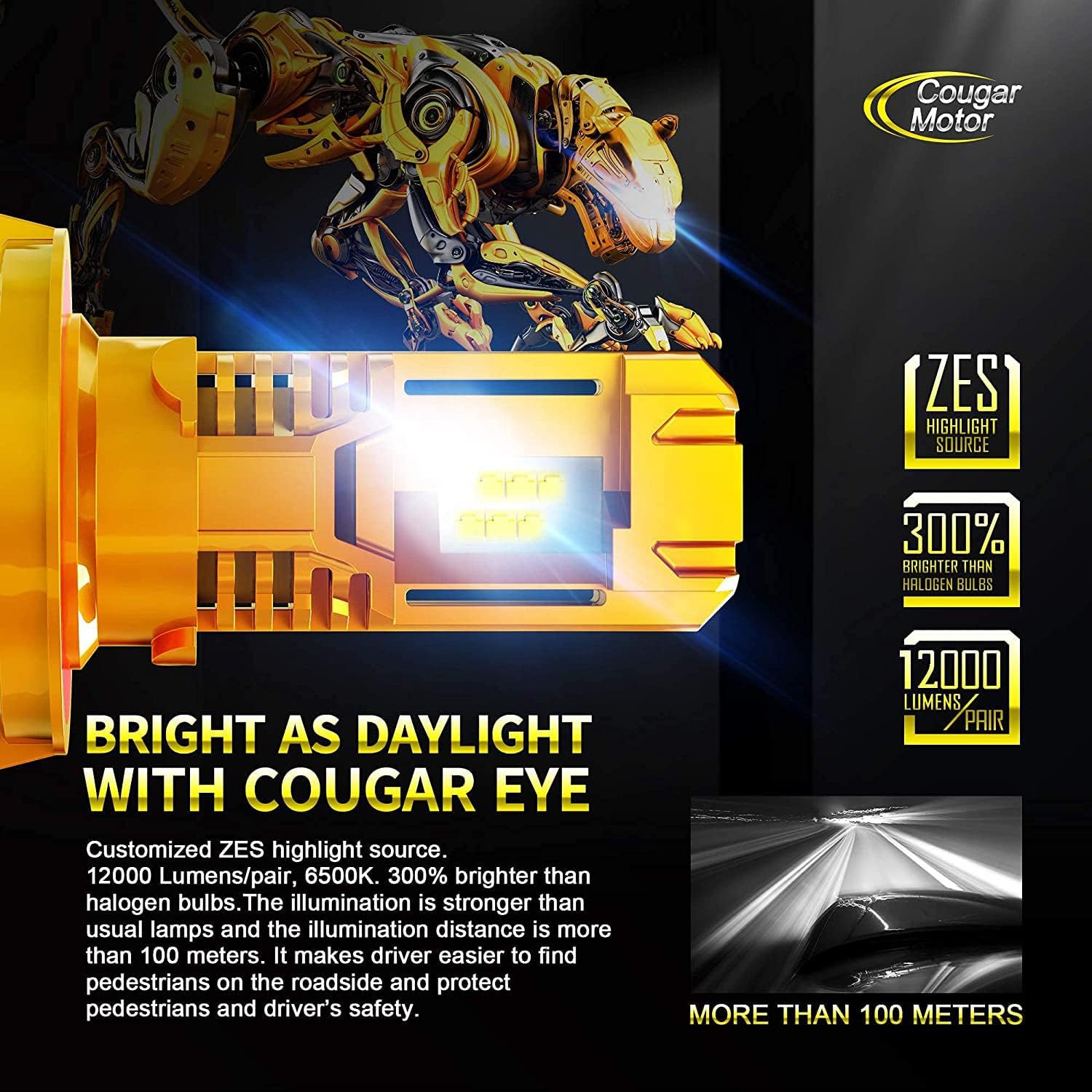 9007 LED Bulb HB5 12000LM 6500K Cool White Pack of 2 U805