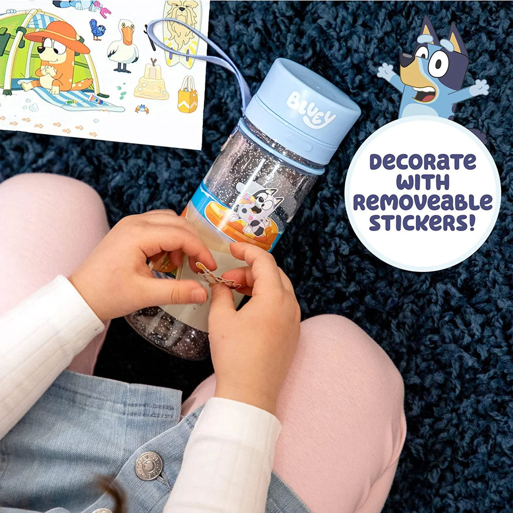 Bluey Decorate Your Own Reusable BPA-Free Water Bottle with Repositionable Stickers U8284