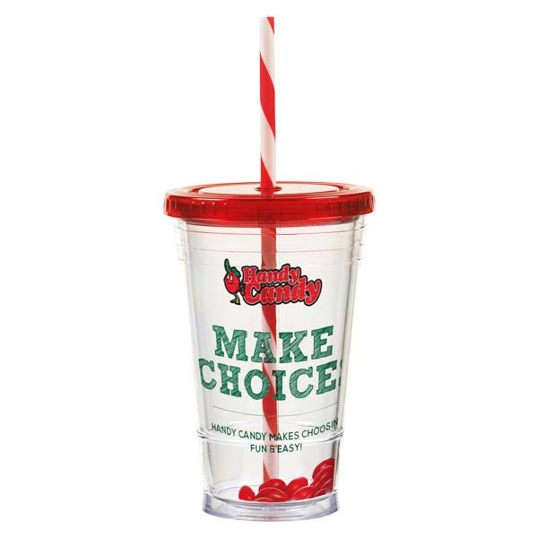 16 oz Double Wall Tumbler with Striped Straw D353