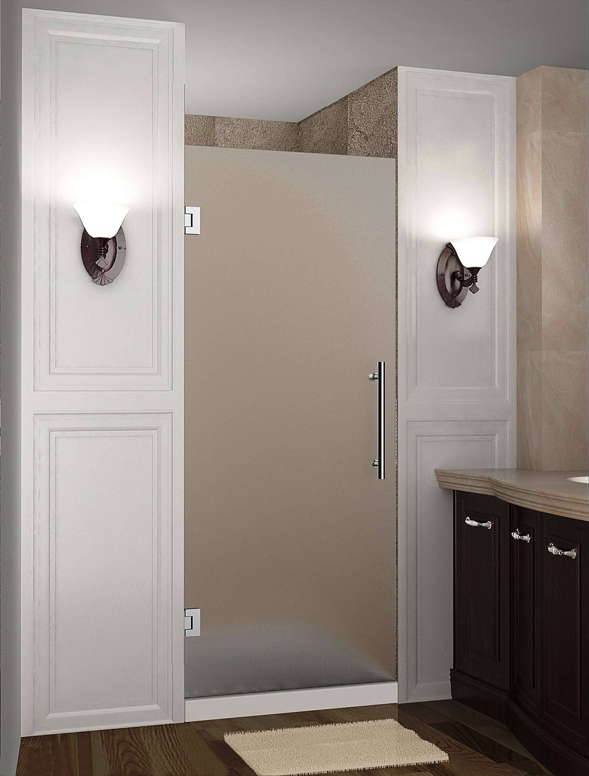 Frosted Glass Frameless Hinged Shower Door Y887