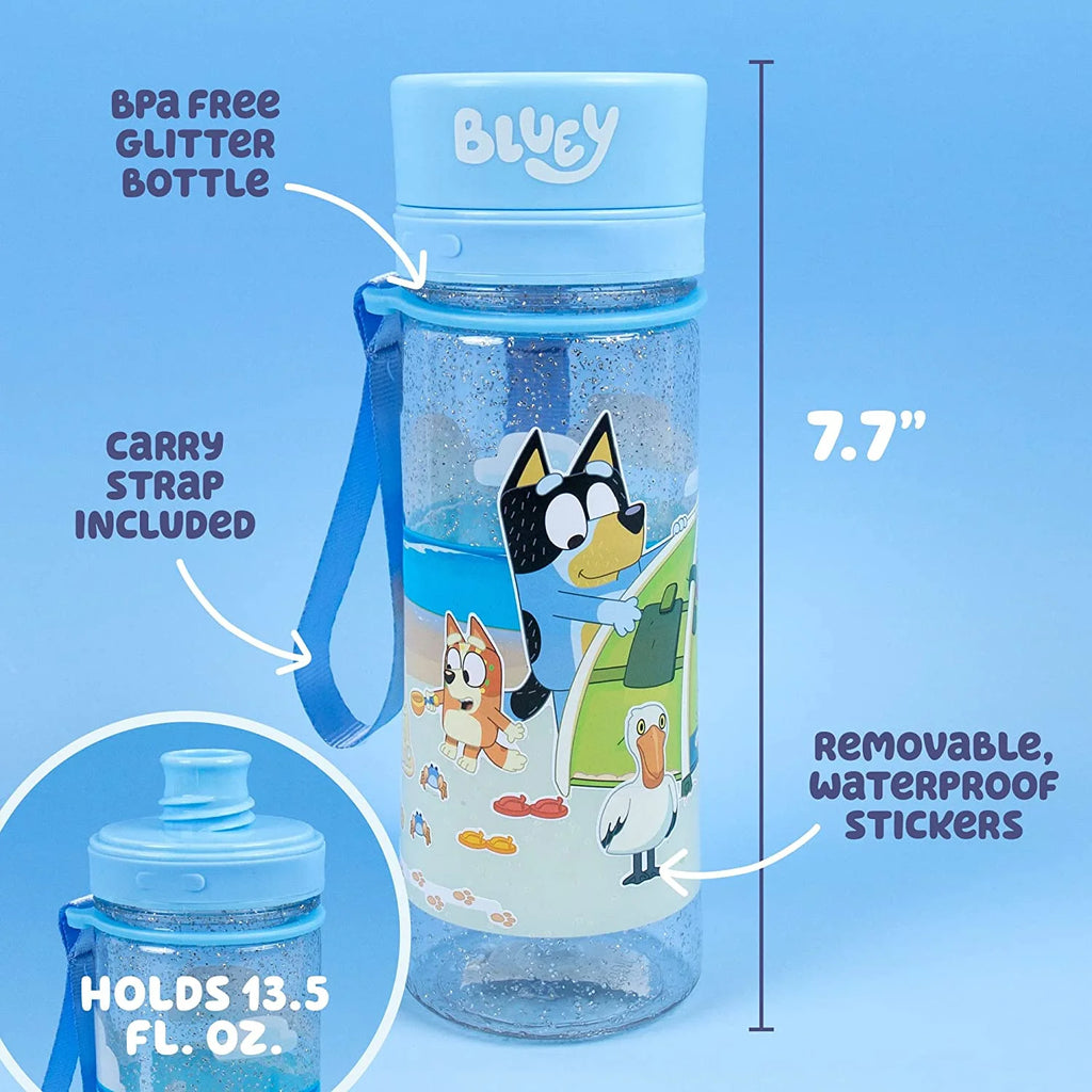 Bluey Decorate Your Own Reusable BPA-Free Water Bottle with Repositionable Stickers U8284
