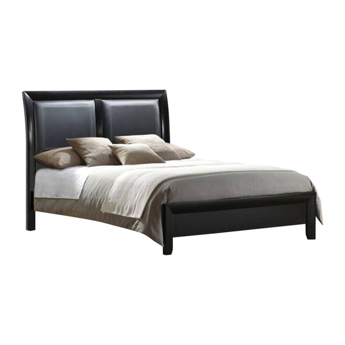 Black Wooden Eastern King Bed U726
