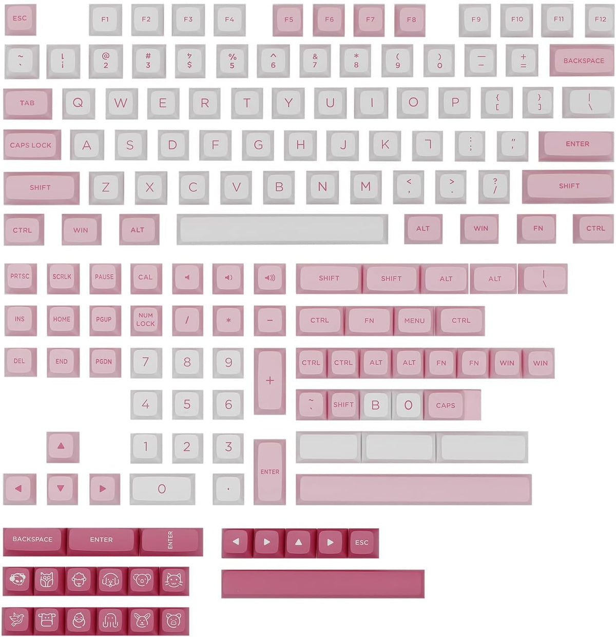 157 Keys Double-Shot PBT Cherry Profile Full Keycaps Set with Storage Box B34523
