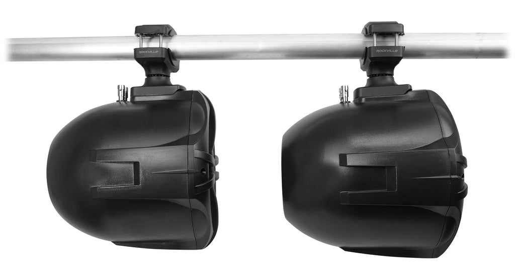 8" Black 600w Marine Wakeboard Tower Speakers with Amplifier Kit N4626