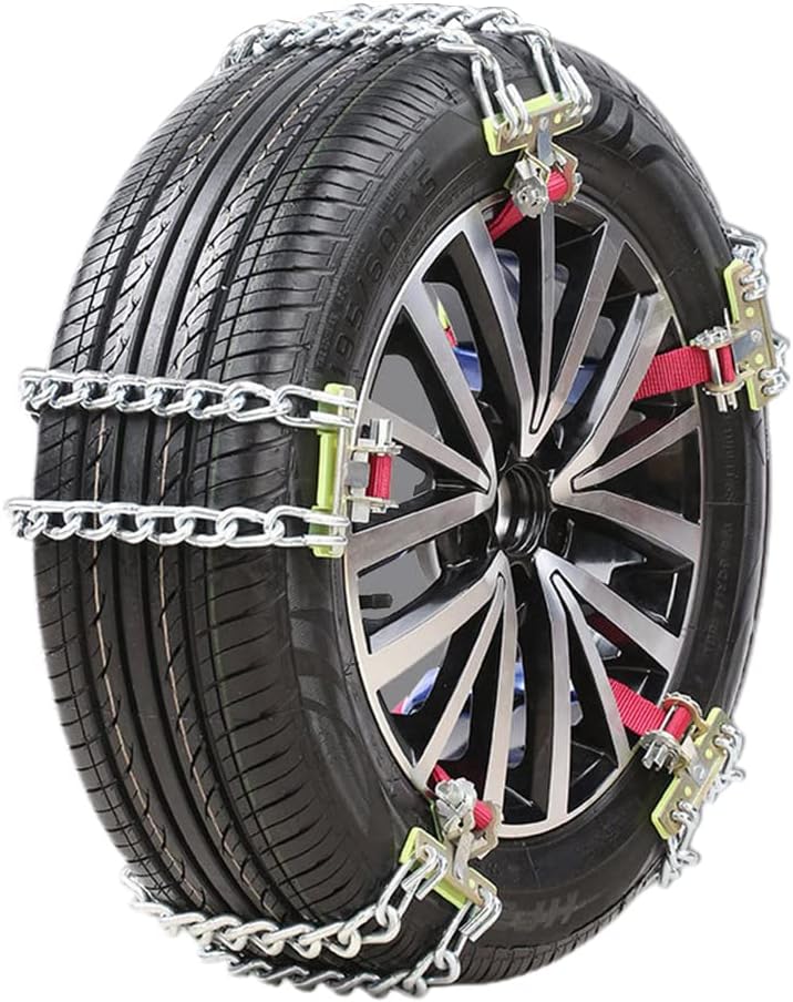 Snow Chains for Car, Anti Slip, Tire Width 165-275mm, Heavy Duty, Pack of 2 U848267
