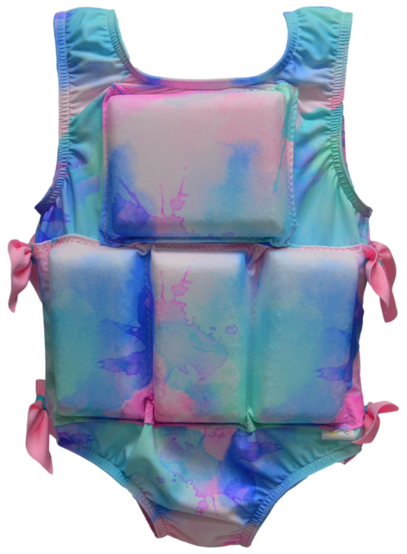 Pastel Paint Splatter Girl's Swimwear Flotation Life Vest Swimsuit H863429