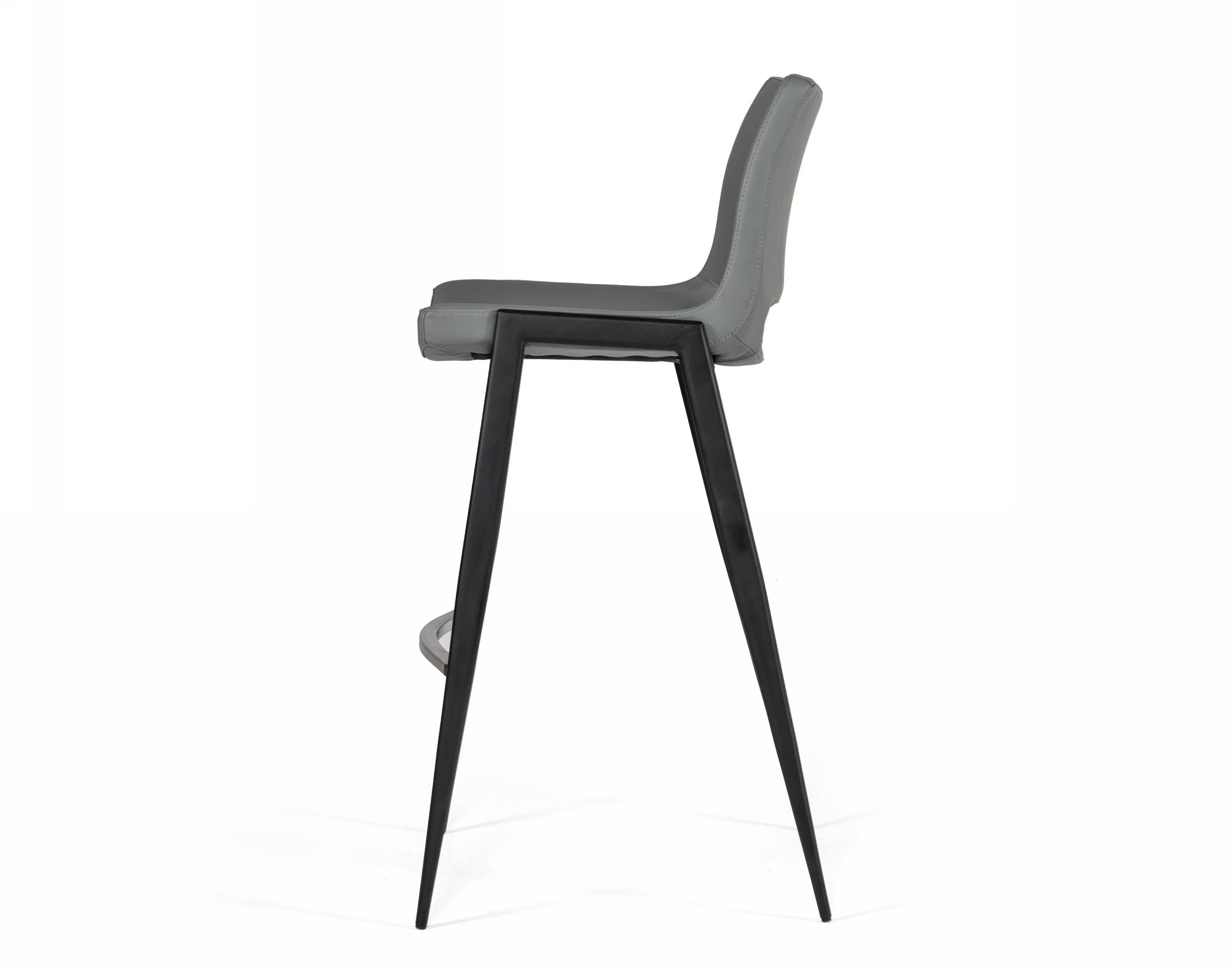 Modern Gray Eco-Leather Bar Stool (Set of 2) W960