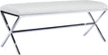 Faux Leather Upholstered Bench with Metal X Legs Q5762