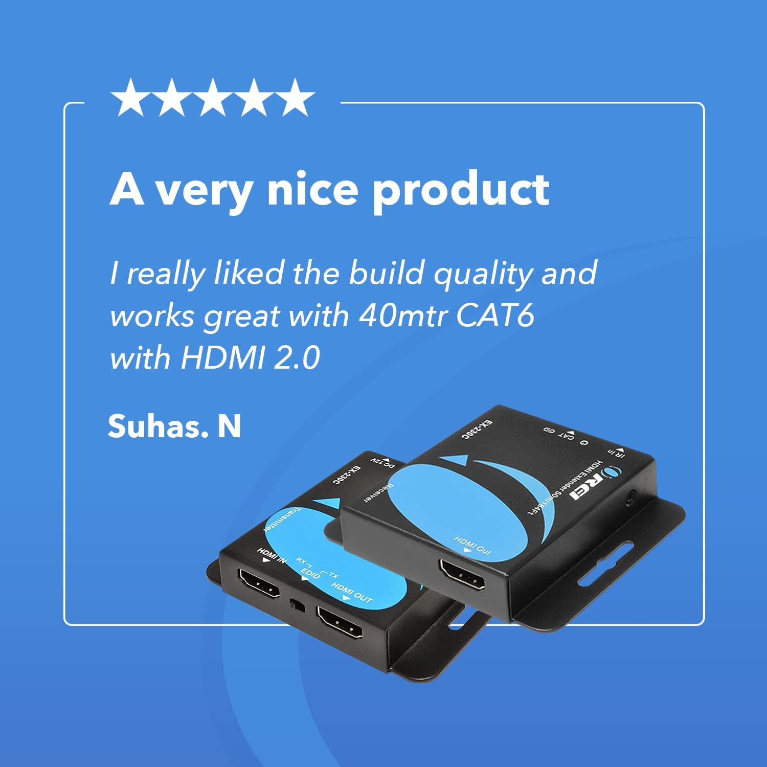 4K HDMI Over CAT6/CAT7 Extender RJ45 4K@30Hz Upto 130 Ft 1080P Upto 230 FT Full HD POC Transmitter & Receiver IR Loop Out A81102