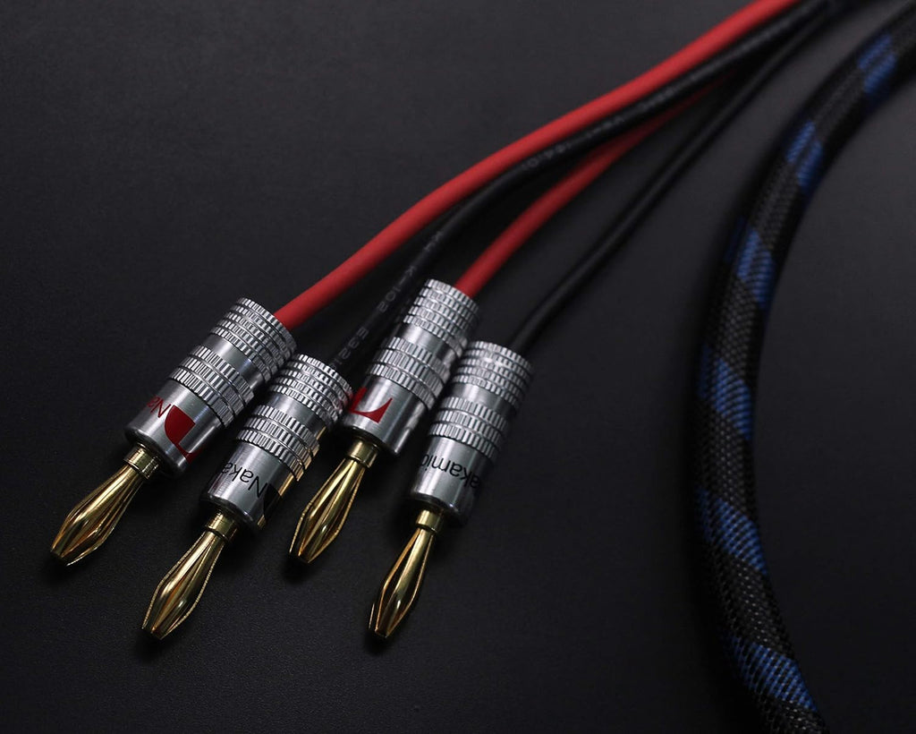 1pair Set Bi-Wire Speaker Cable (2 Banana Plugs - 4 Banana Plugs, Total 12 Banana Plugs, 3M) P7438