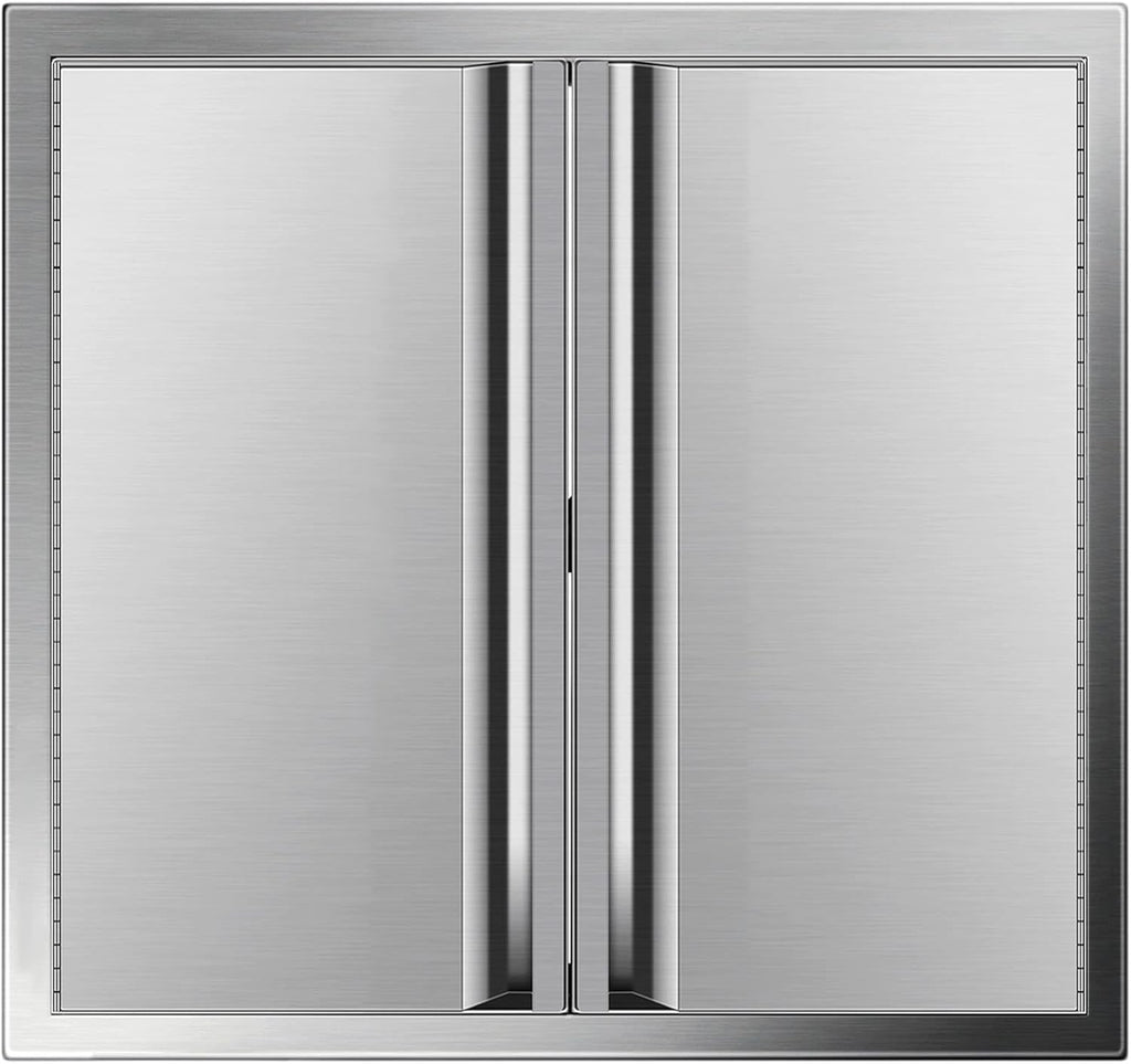 24 x 24 Inch Double BBQ Door Stainless Steel with Recessed Handle P18163
