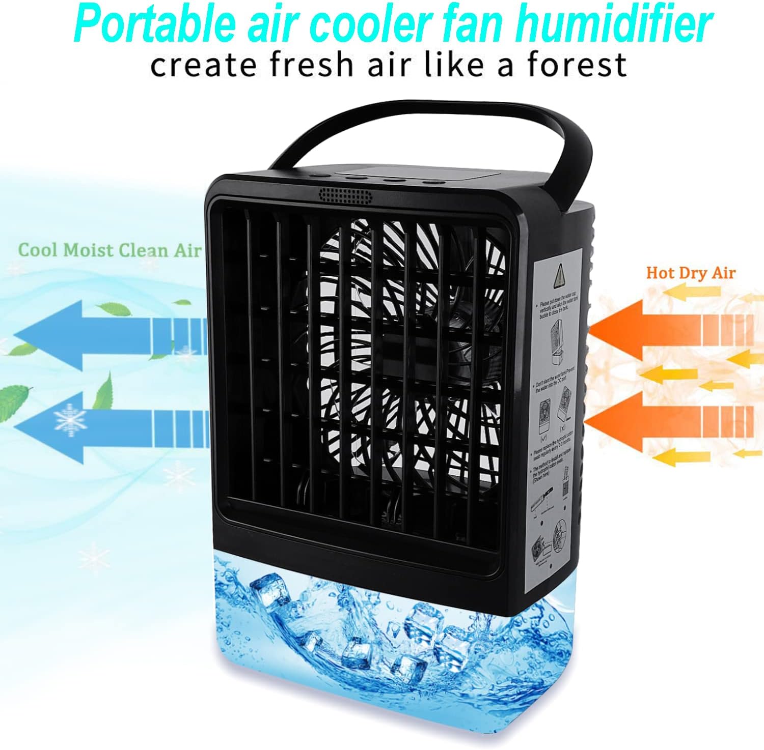 Portable Air Cooler Fan with 4000mAh Battery and Remote O5460