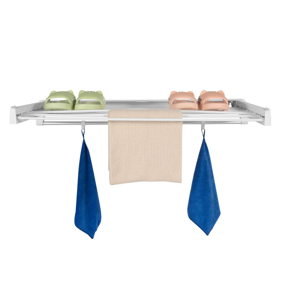 White Wall Mounted Foldable Clothes Drying Rack X322044