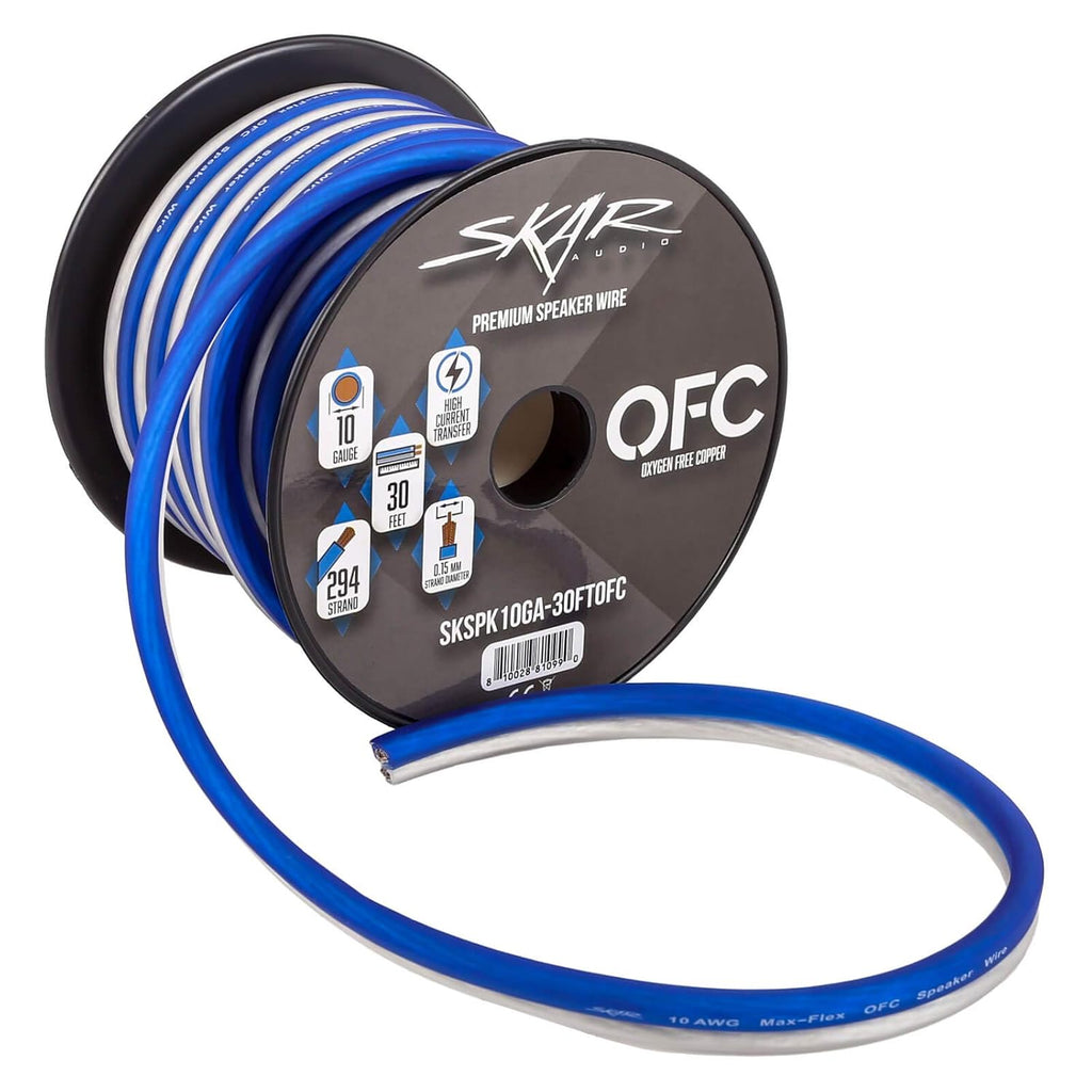 10 Gauge Oxygen-Free Copper Speaker Wire 30 Feet Pack of 2 G2208